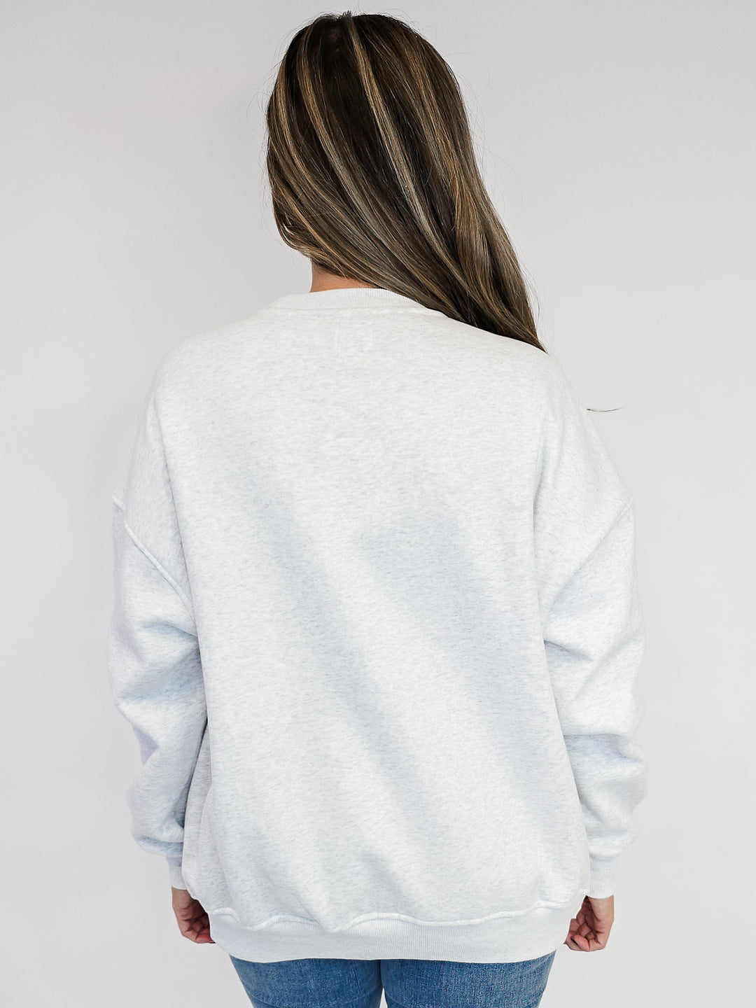 EMBROIDERED UNITED STATES OF AMERICA SWEATSHIRT - PEARL GREY