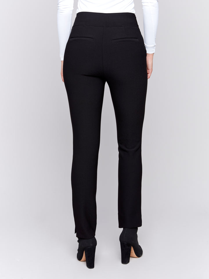 GUTSY CREPE SLIM DRESSY PANTS - BLACK