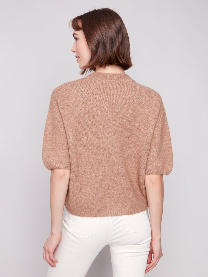 BALLOON ELBOW SLEEVE SWEATER - SESAME