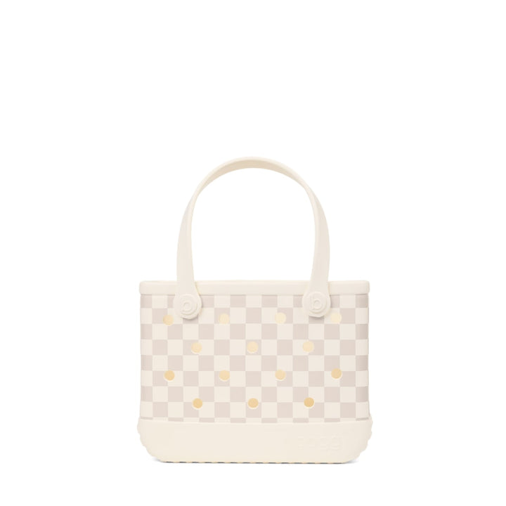 BITTY CHECKERED BOGG BAG - COCONUT/MUSHROOM