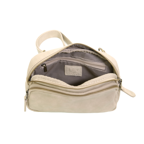KYLIE DOUBLE ZIP SLING/BELT BAG - LINEN