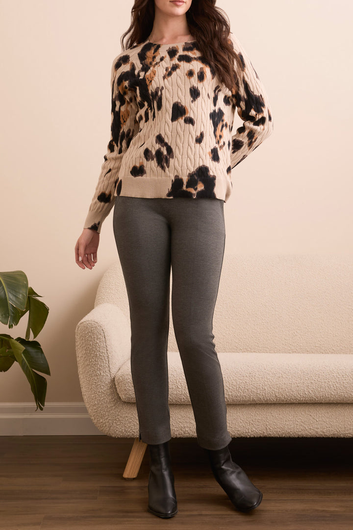 LONG SLEEVE CREW NECK SWEATER - SANDSTONE