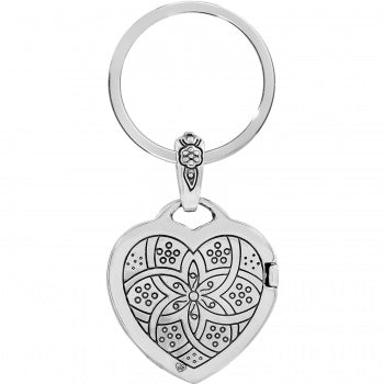 FLORAL HEART KEY FOB - SILVER