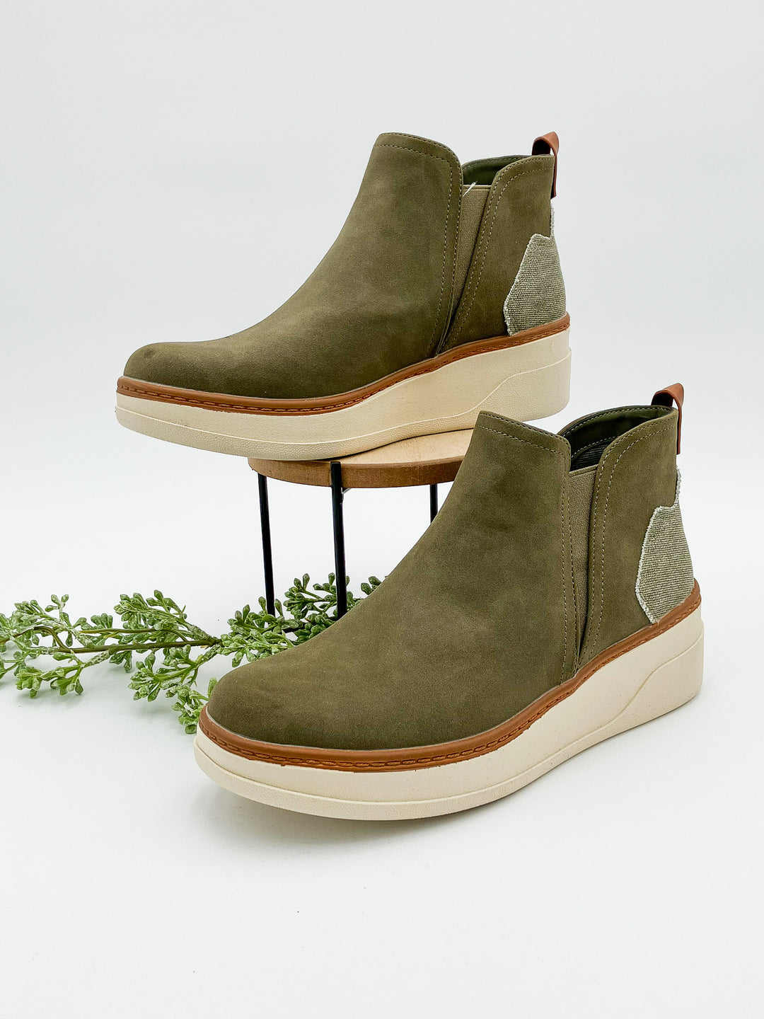 BLOWFISH CHARMING WEDGE PULL ON SNEAKER - OLIVE