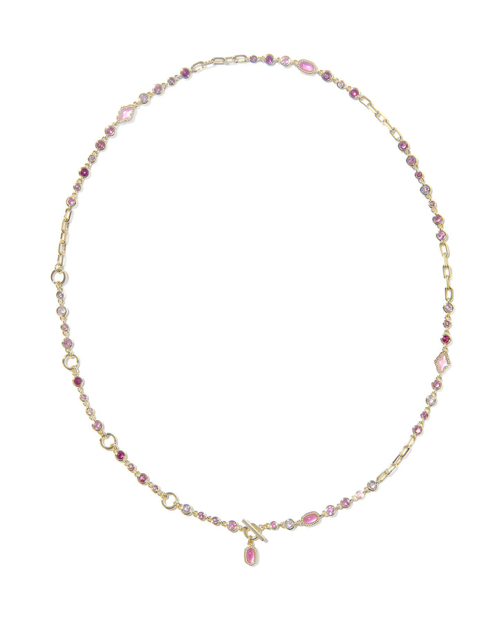 KENDRA SCOTT MINI ELISA ABBIE STRAND NECKLACE - GOLD PINK MIX