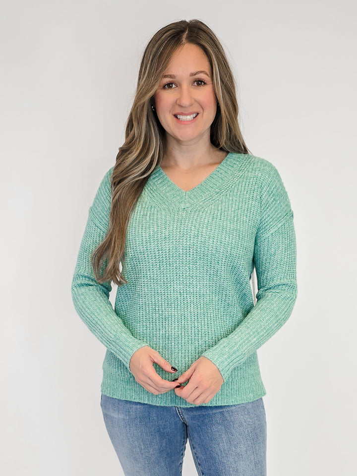 SUPER SOFT MARLED SWEATER - LIGHT JADE