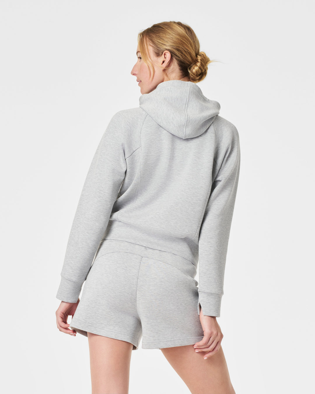 AIRESSENTIALS FULL ZIP HOODIE - LIGHT HEATHER GREY