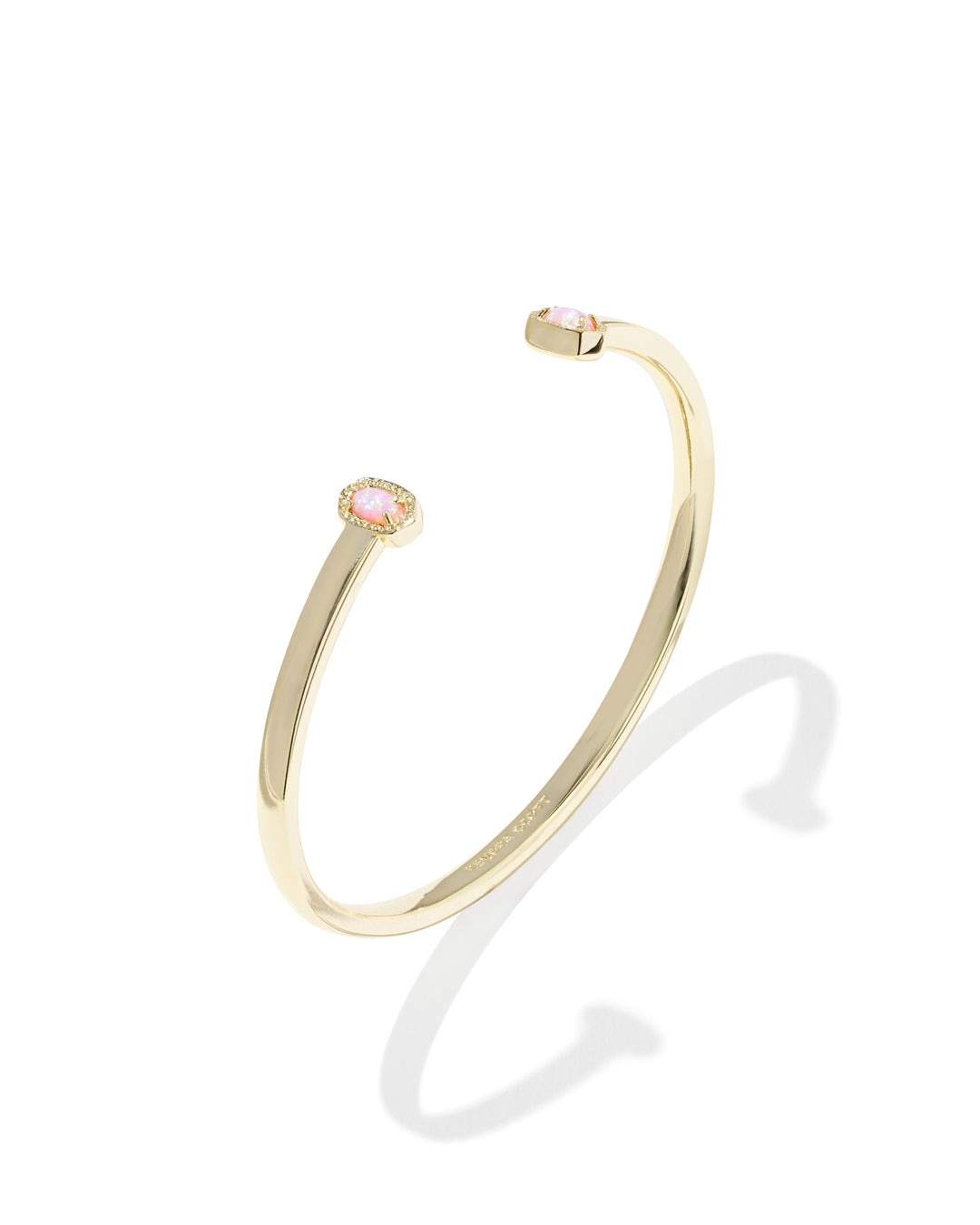 KENDRA SCOTT MINI ELTON CUFF BRACELET - GOLD LIGHT PINK OPAL S/M