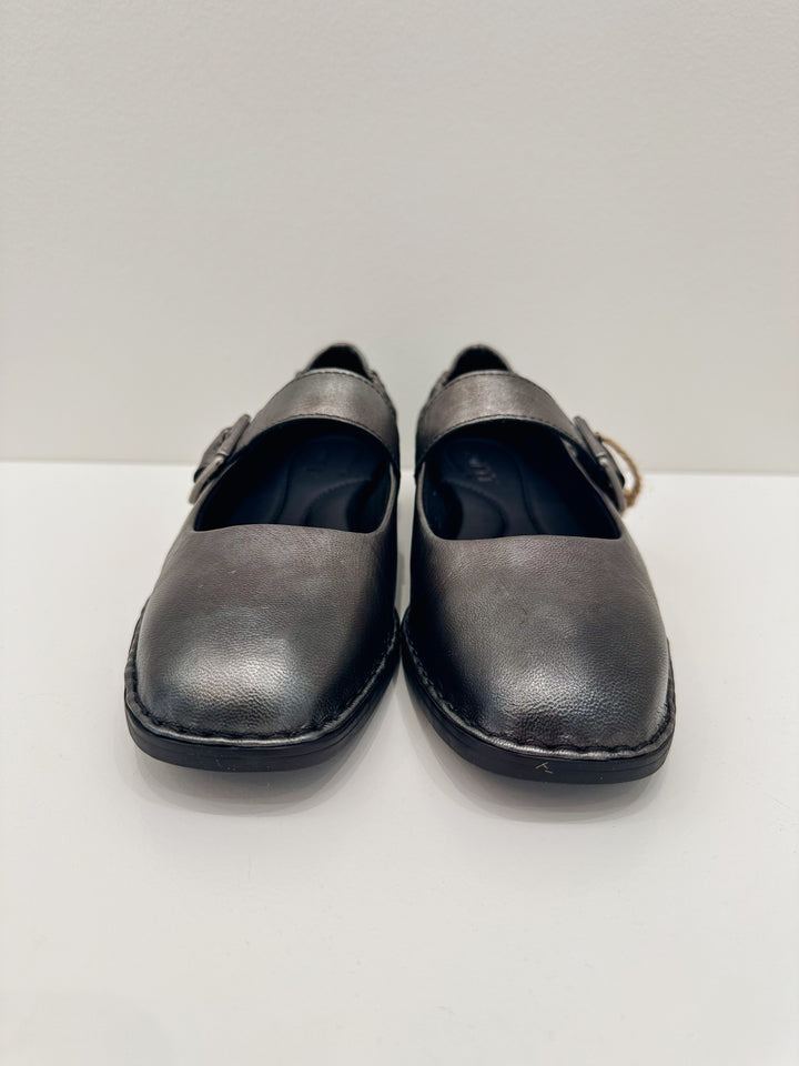 BORN MILLIE SLIP ON BUCKLE SHOES - PEWTER