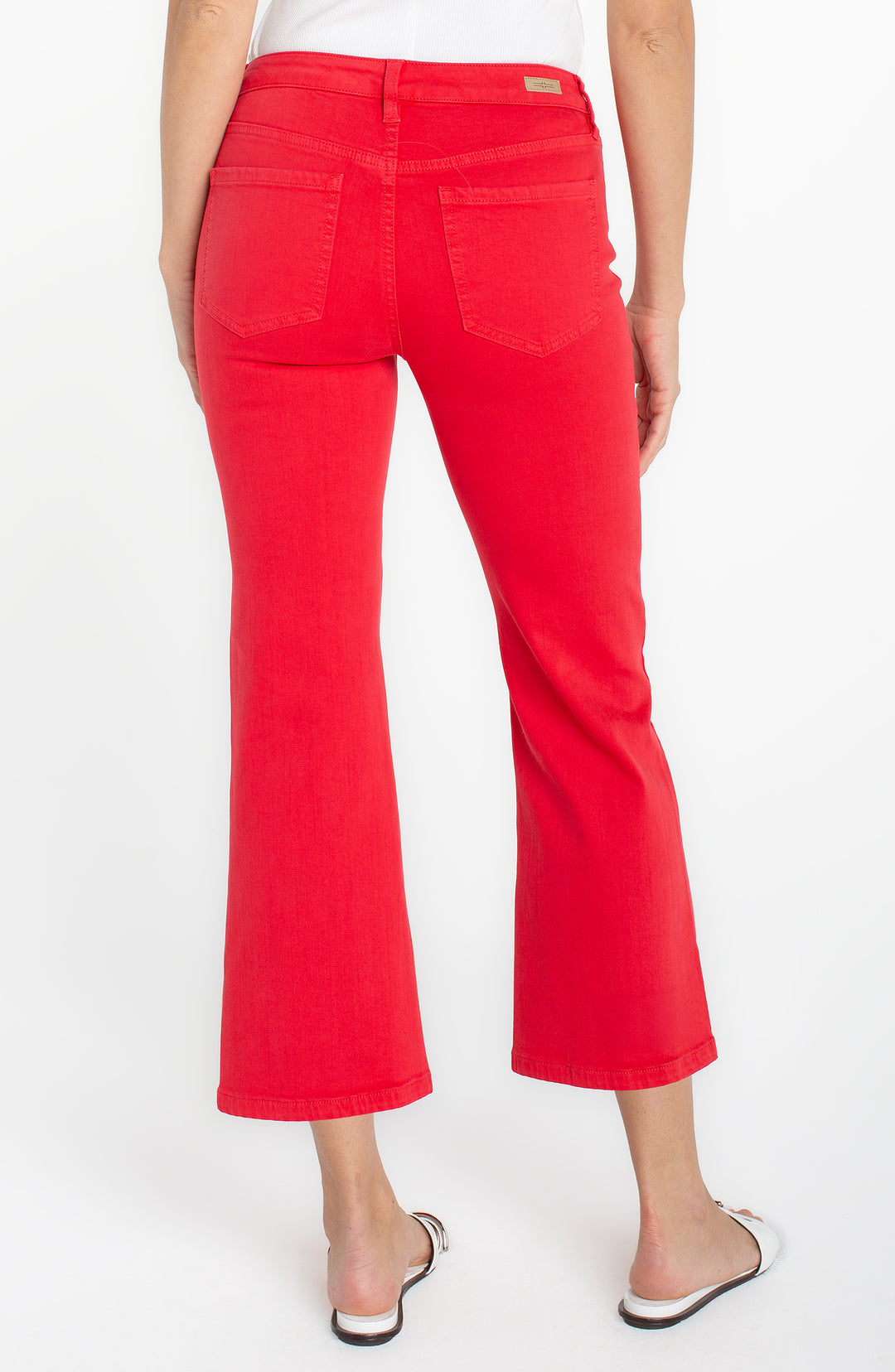 HANNAH CROPPED FLARE W/SLIT HEM 25.5" INSEAM - CHERRY ROSE