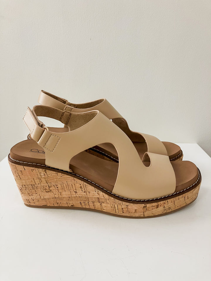 CORKY'S STEPPIN OUT WEDGE SANDAL - CAMEL