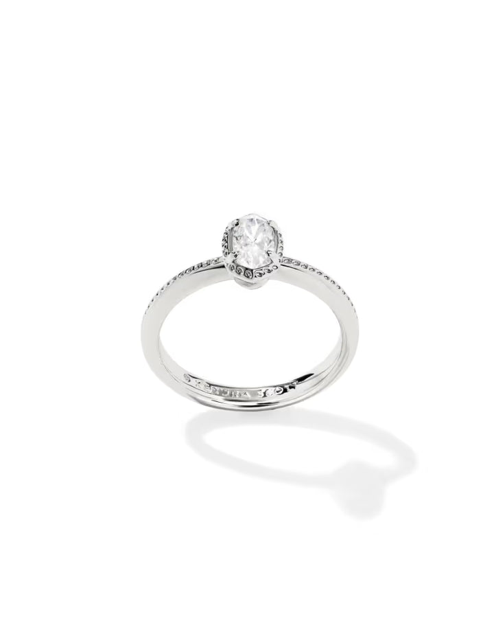 KENDRA SCOTT MINI ELYSE LUXE BAND RING - SILVER WHITE CZ 6