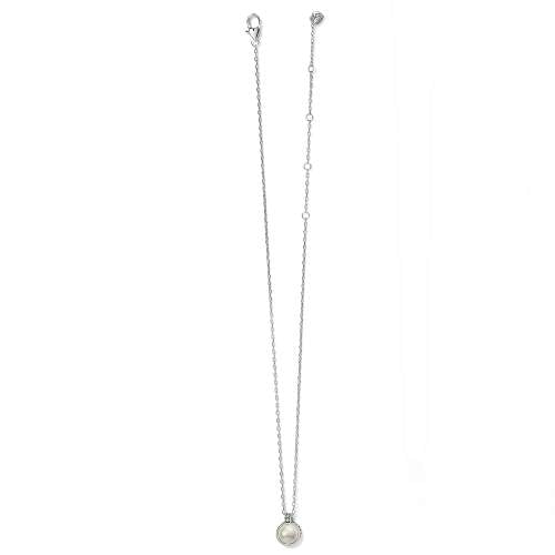 PEBBLE DOT PEARL SHORT NECKLACE - SILVER-PEARL