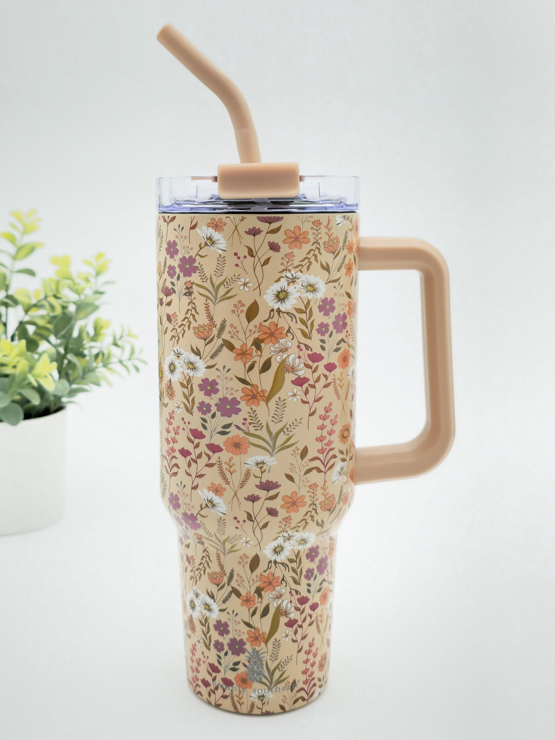 SIMPLY SOUTHERN 40OZ INSULATED TUMBLER - TAN FLORAL