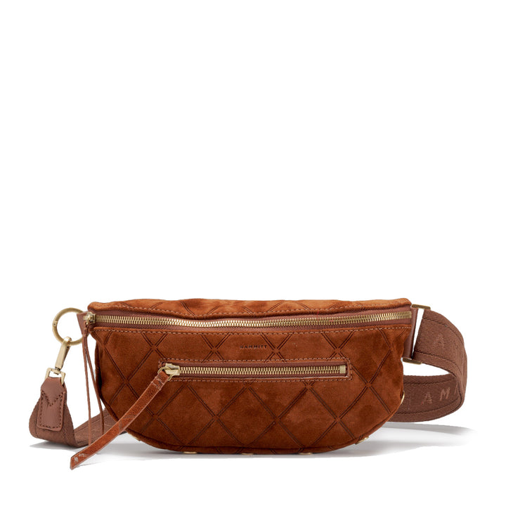 HAMMITT CHARLES MEDIUM CROSSBODY - CHOCOLATE DIAMOND SUEDE/ANTIQUE