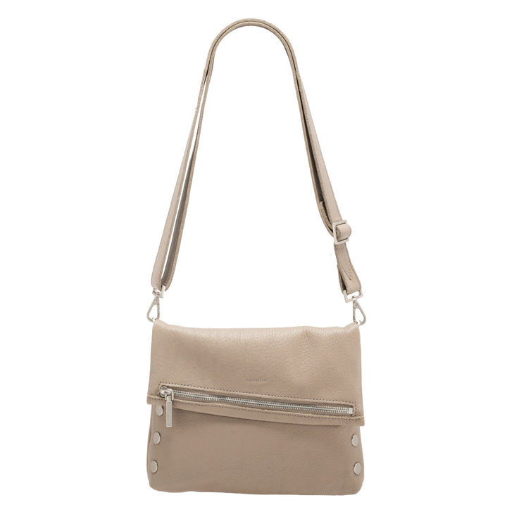 HAMMITT VIP MEDIUM CROSSBODY BAG - PEWTER PEBBLE/BRUSHED SILVER