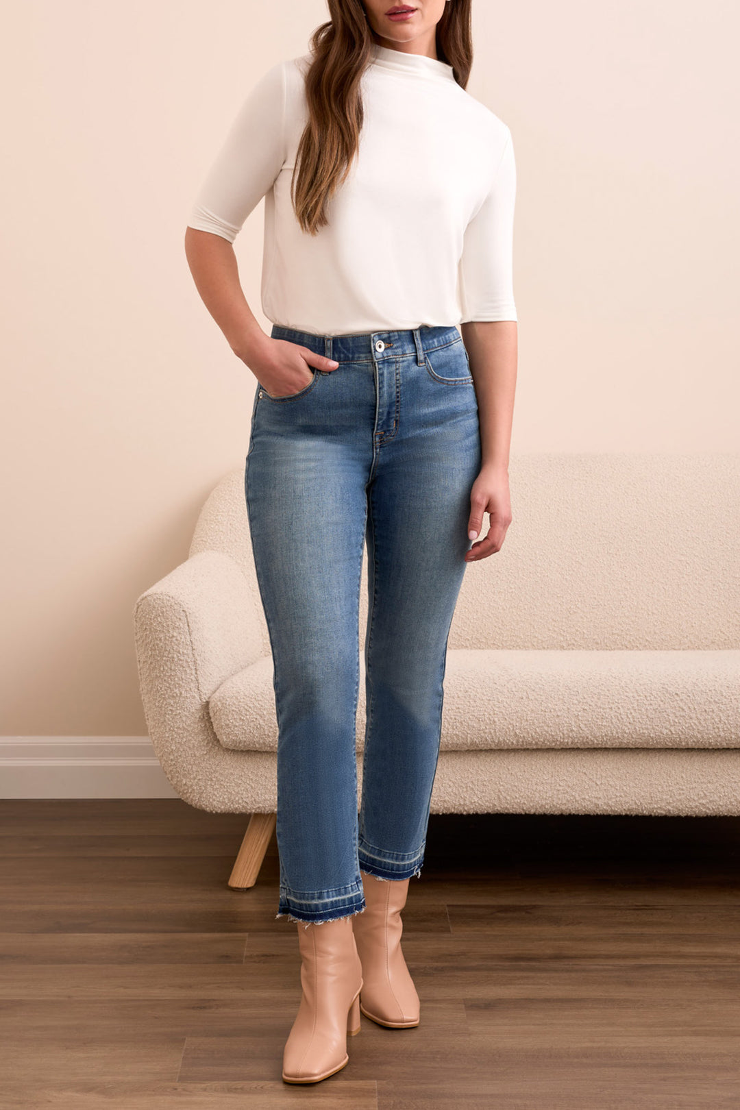SOPHIA CURVY MICRO FLARE JEANS - TRUE VINTAGE