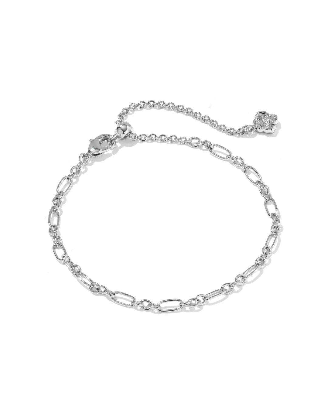KENDRA SCOTT FATE SET OF 2 DELICATE CHAIN BRACELETS - SILVER WHITE CZ
