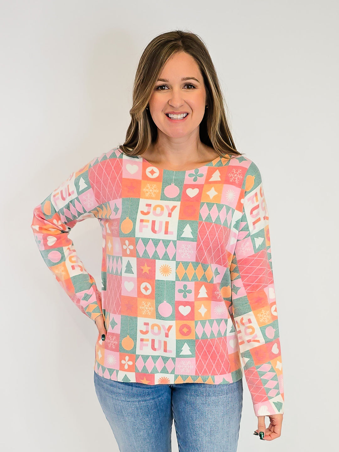 DEAR SCARLETT CHRISTMAS SWEATER - PINK JOYFUL
