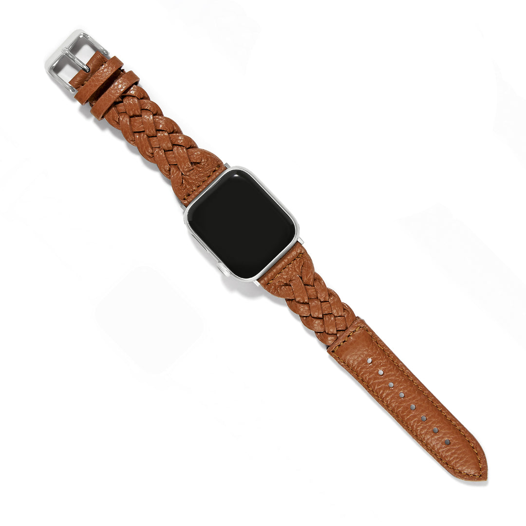SUTTON BRAIDED LEATHER APPLE WATCH BAND - LUGGAGE