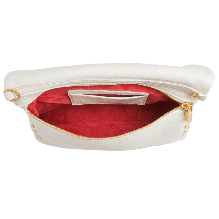 HAMMITT VIP MEDIUM CROSSBODY - CALLA LILY WHITE/BRUSHED GOLD