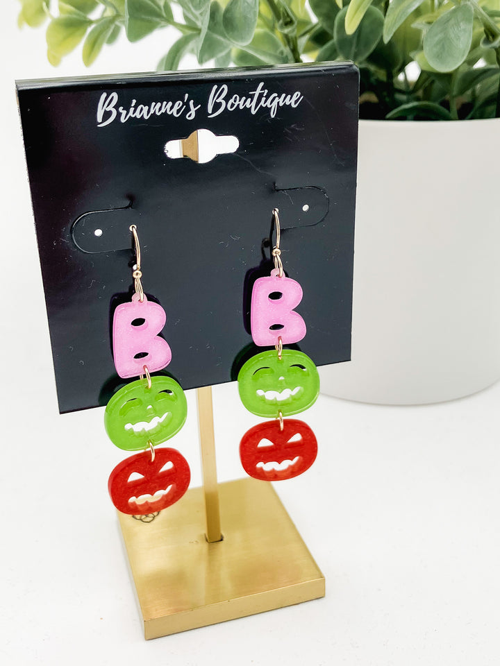 ACRYLIC BOO DROP EARRINGS