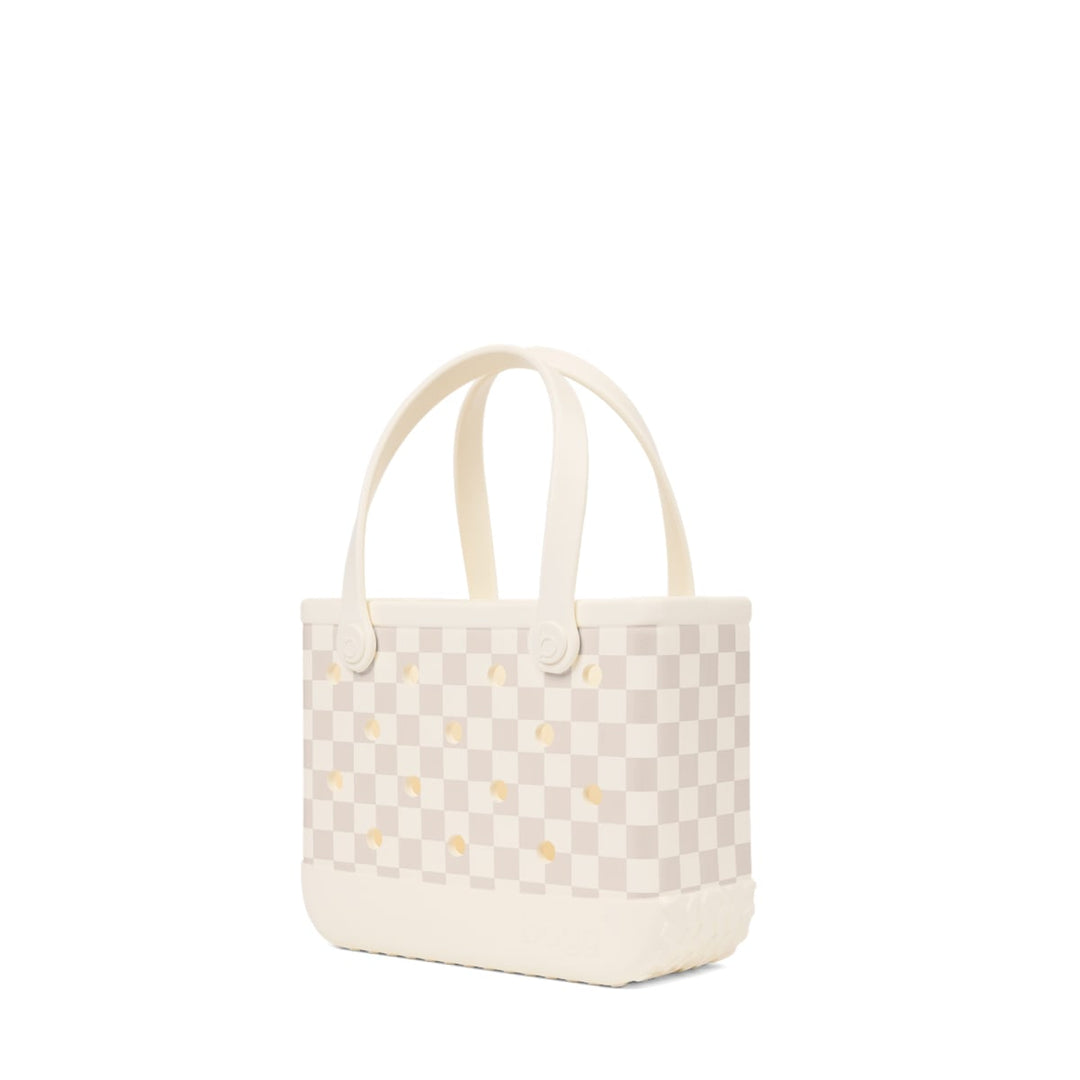 BITTY CHECKERED BOGG BAG - COCONUT/MUSHROOM