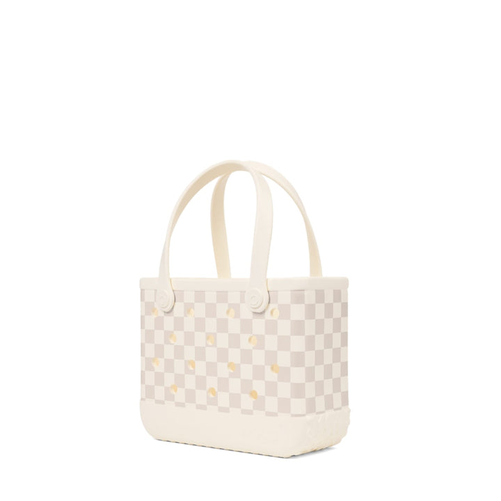 BITTY CHECKERED BOGG BAG - COCONUT/MUSHROOM