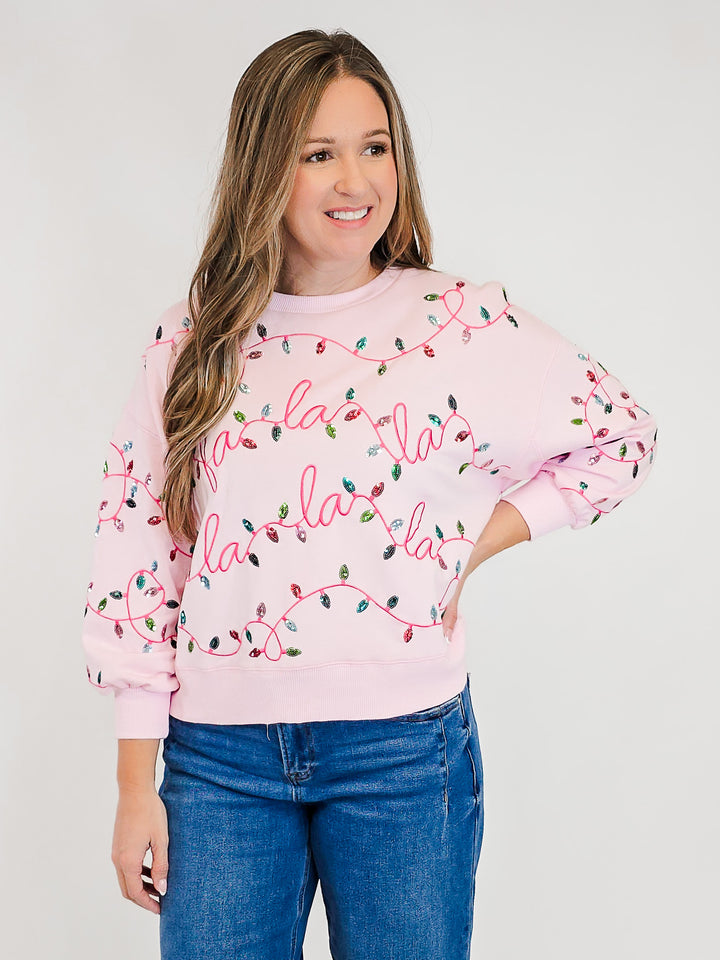 MILLIE FALALA LIGHTS SWEATSHIRT - PINK