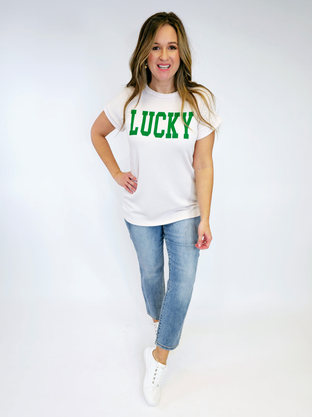 URBAN RIBBED LUCKY TOP - OAT NEW