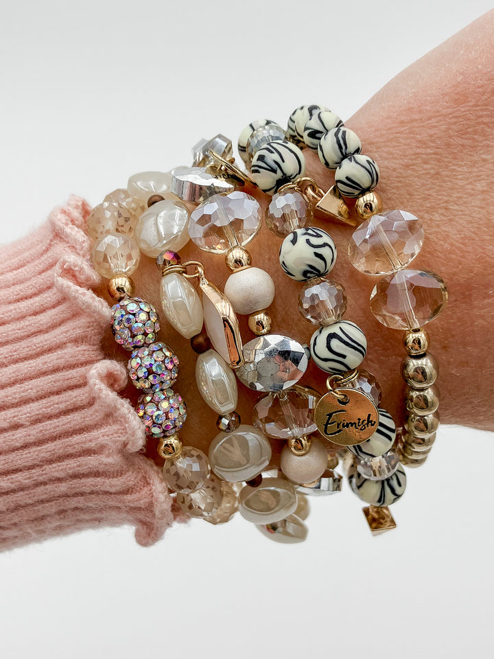 ERIMISH STRETCH BRACELETS S/5 - COCONUT