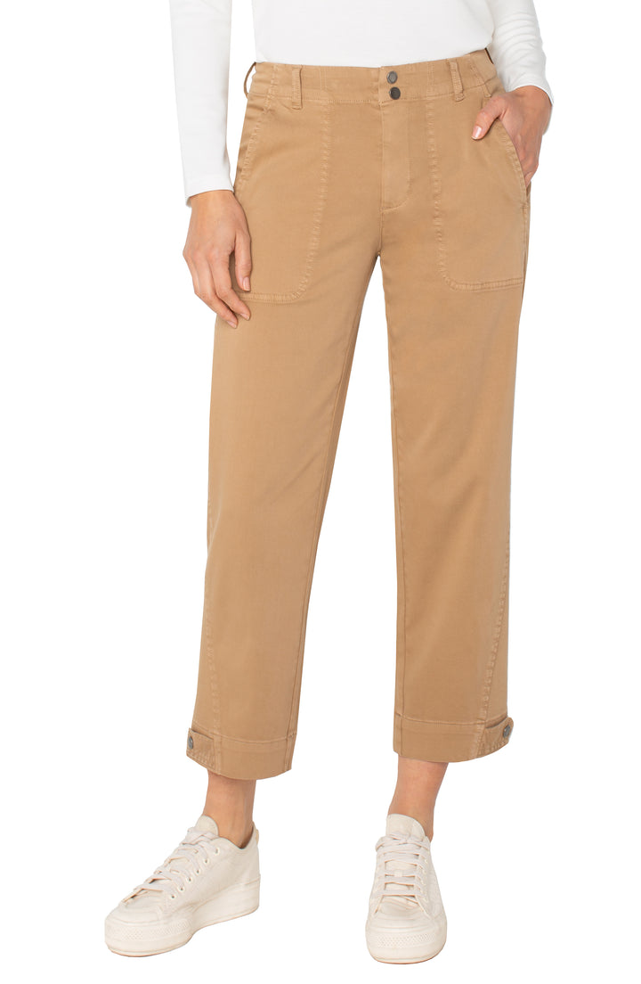 UTILITY CROP W/TAB HEM - DESERT CAMEL