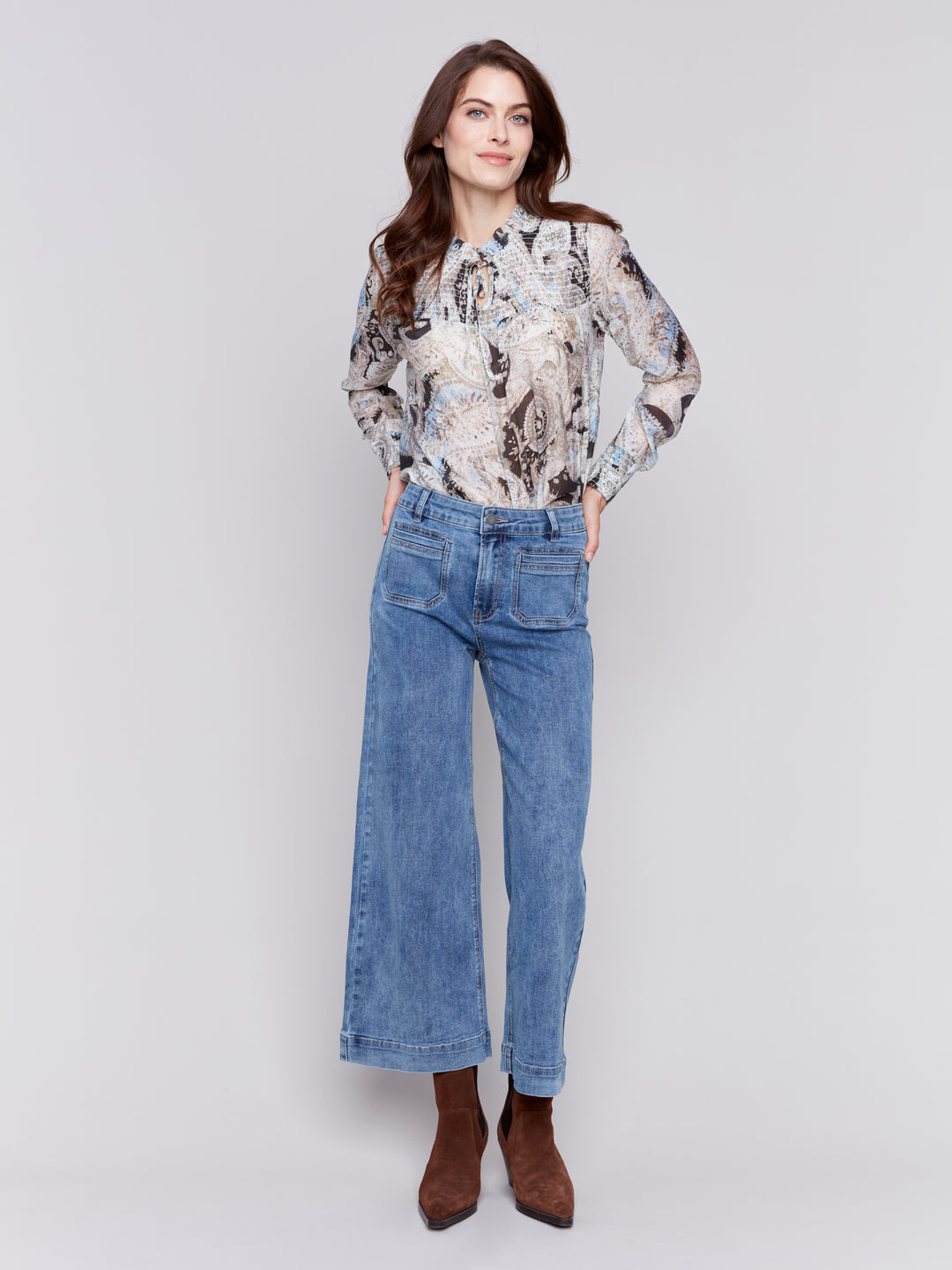 PATCH POCKET PANTS - MEDIUM BLUE