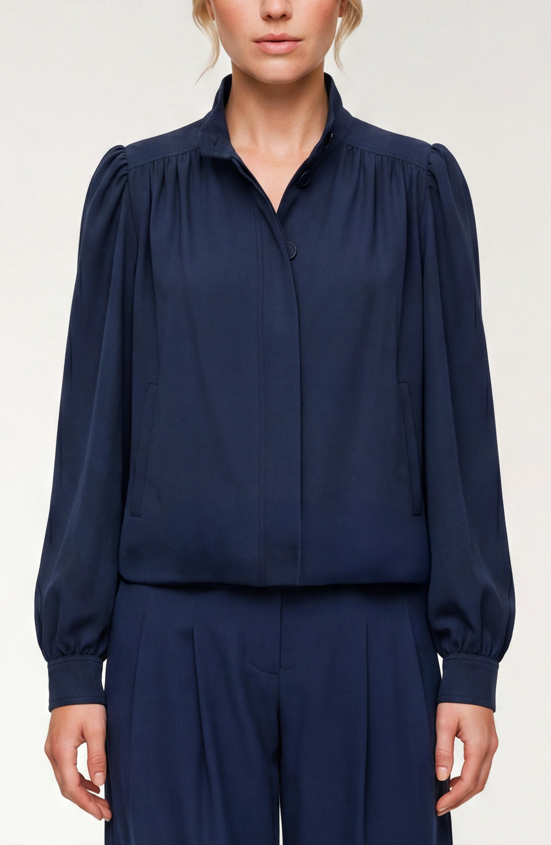 PUFF SLEEVE JACKET - OXFORD NAVY