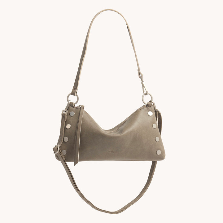 HAMMITT KYLE SMALL HANDBAG - PEWTER PEBBLE/BRUSHED SILVER
