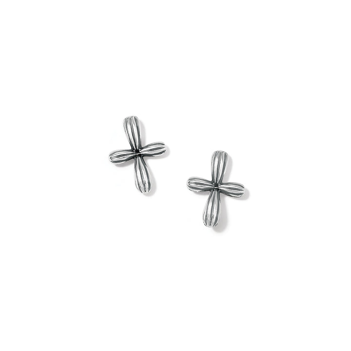 AMPHORA CROSS POST EARRINGS - SILVER