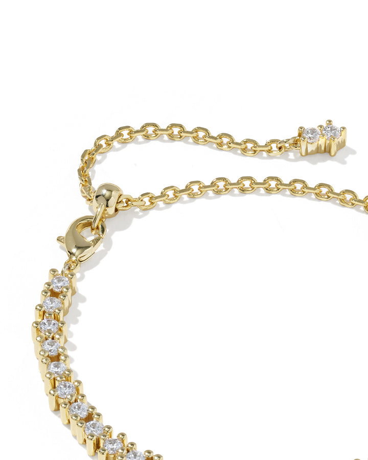 KENDRA SCOTT FATE TENNIS BRACELET - GOLD WHITE CZ