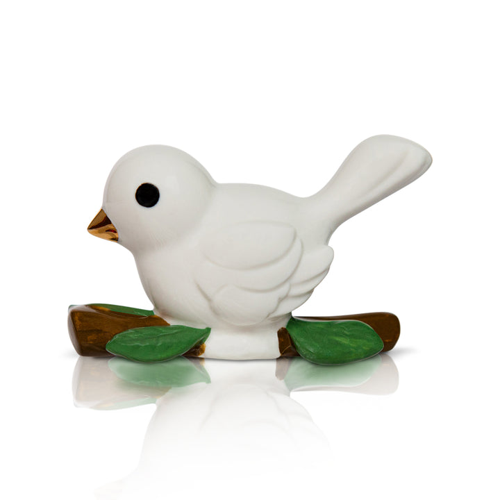 bestie birds /white bird on branch MINI