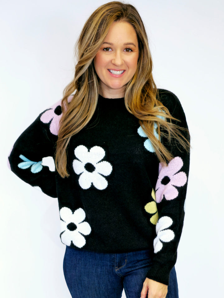 DAISY DREAM SWEATER - BLACK