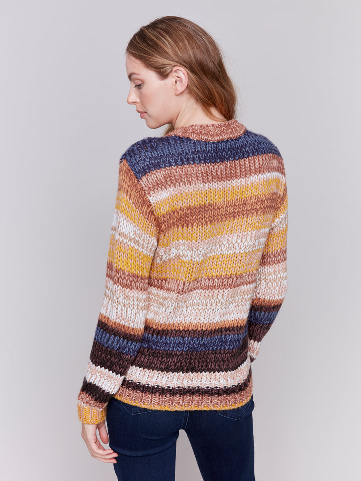 SPACE DYE YARN SWEATER - AMBER