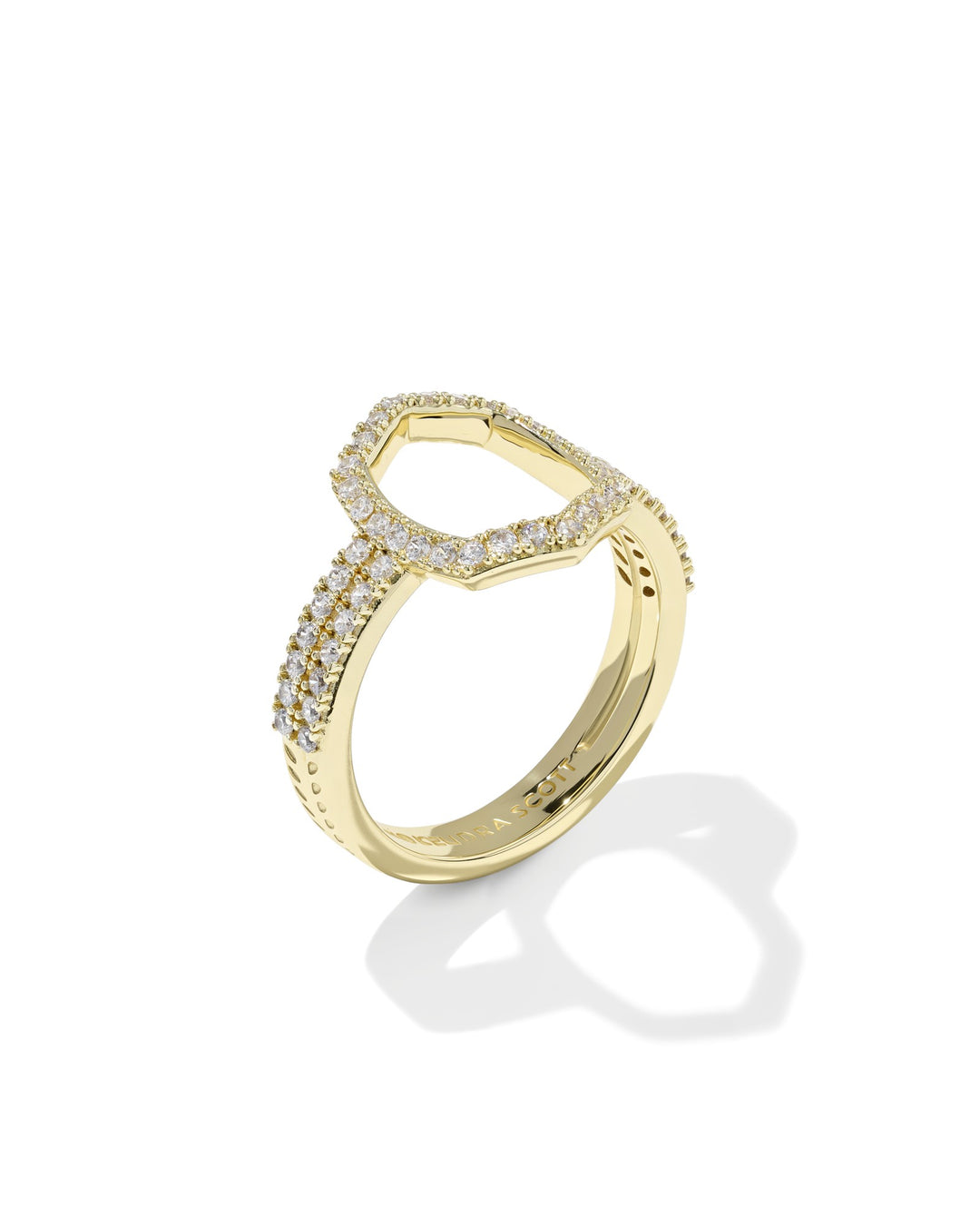 KENDRA SCOTT DAPHNE PAVE COCKTAIL RING - GOLD WHITE CZ