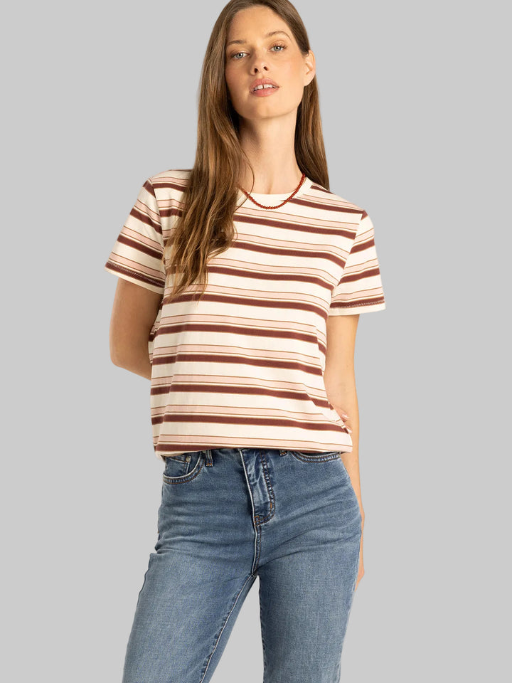 SHORT SLEEVE ASHER TEE - PINK BURGUNDY MULTI