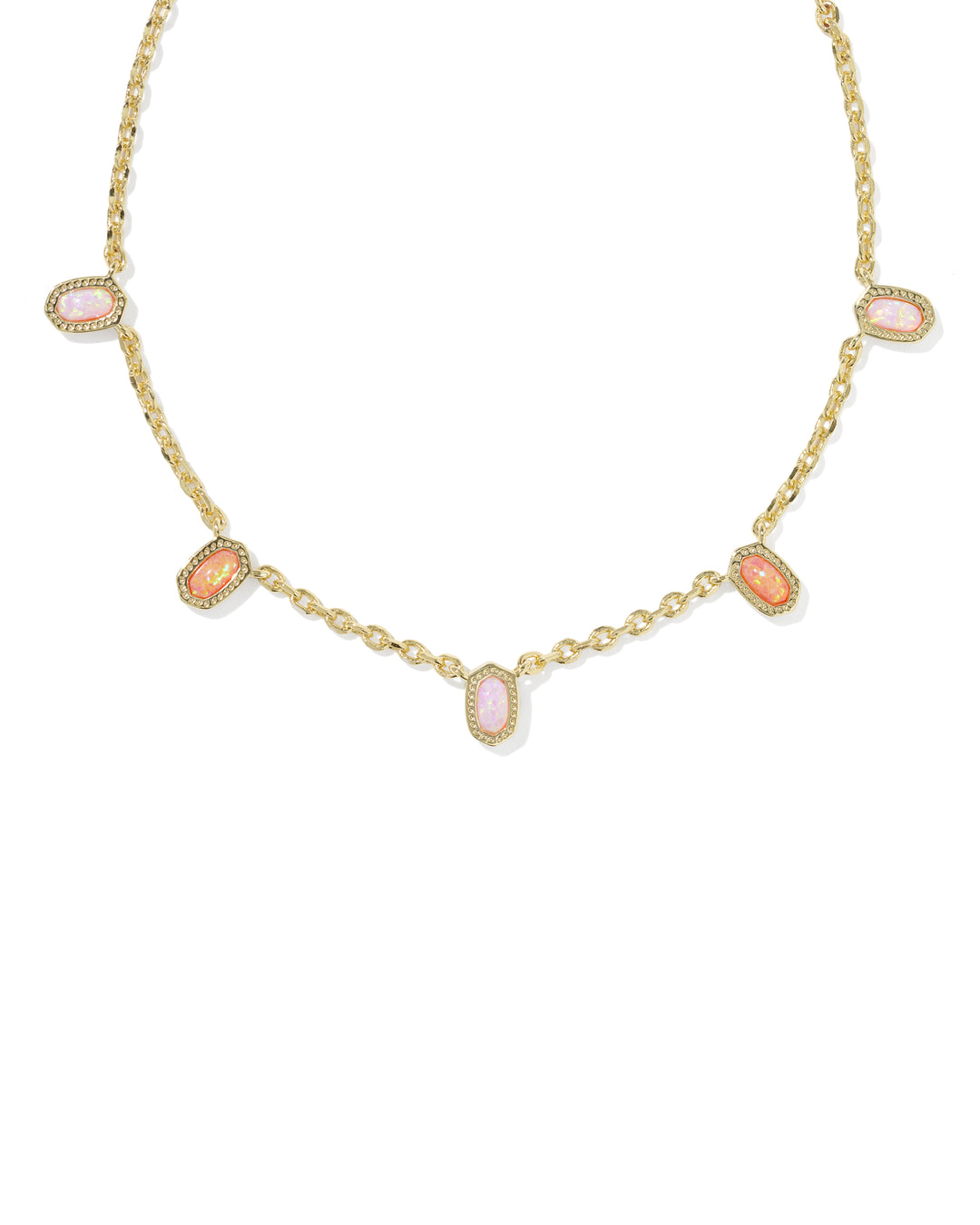 KENDRA SCOTT MINI ELISA STRAND NECKLACE - GOLD PINK MIX