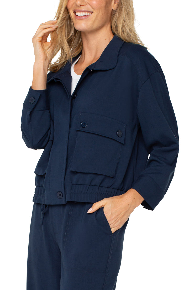 UTILITY JACKET W/CINCH HEM - DARK NAVY