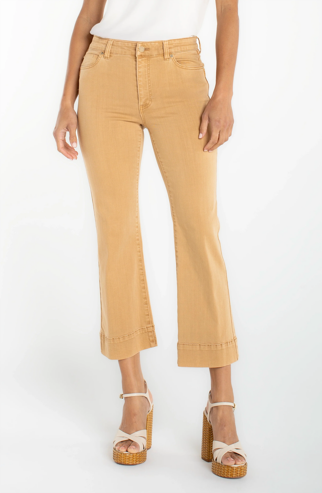 HANNAH CROP FLARE HUGGER 25.5" INSEAM - STRAW