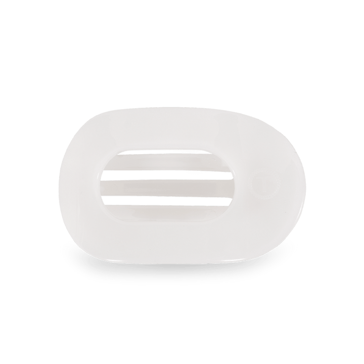 TELETIES SMALL FLAT ROUND HAIR CLIP - COCONUT WHITE