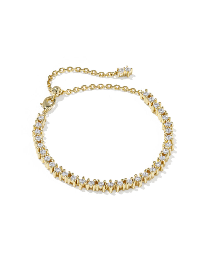 KENDRA SCOTT FATE TENNIS BRACELET - GOLD WHITE CZ
