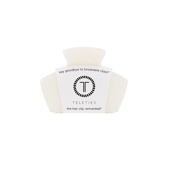 TELETIES PETITE CLASSIC HAIR CLIP - COCONUT WHITE