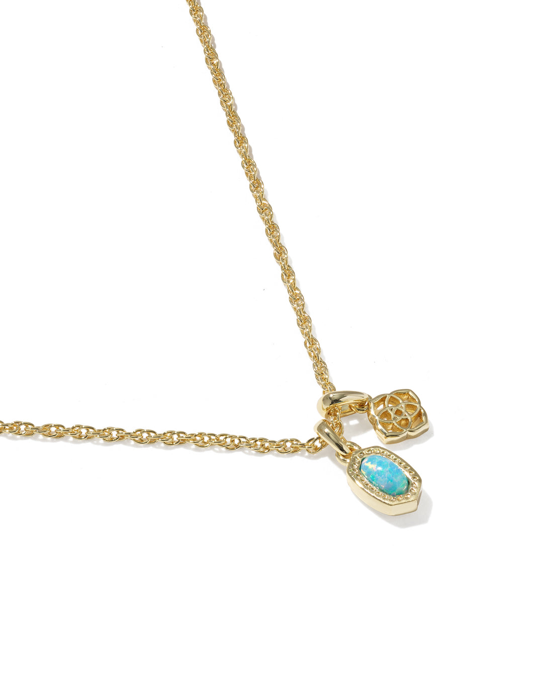 KENDRA SCOTT MINI ELISA DIRA NECKLACE - GOLD BLUE OPAL
