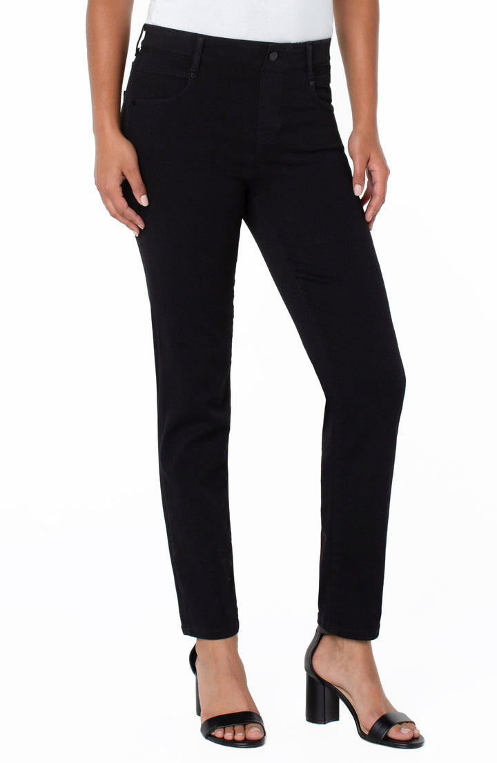 GIA GLIDER PULL ON SLIM STRAIGHT JEAN - BLACK